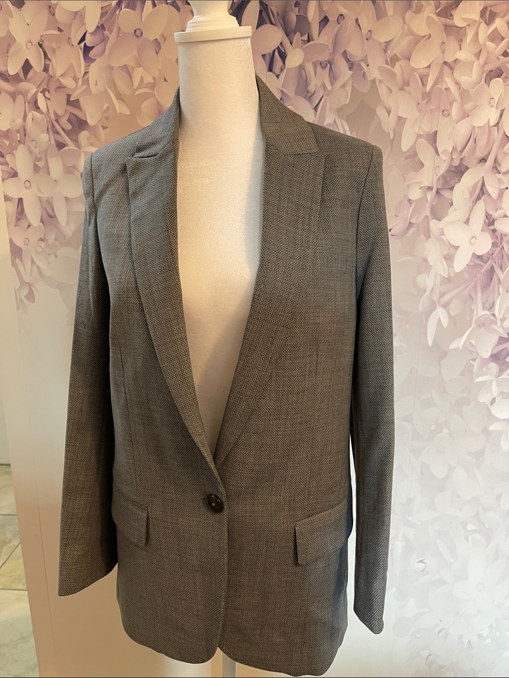 Zadig & Voltaire Gray Tailored Single-Button Blazer size 34